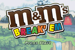 M&M's Break'Em title screen for GameBoy Advance